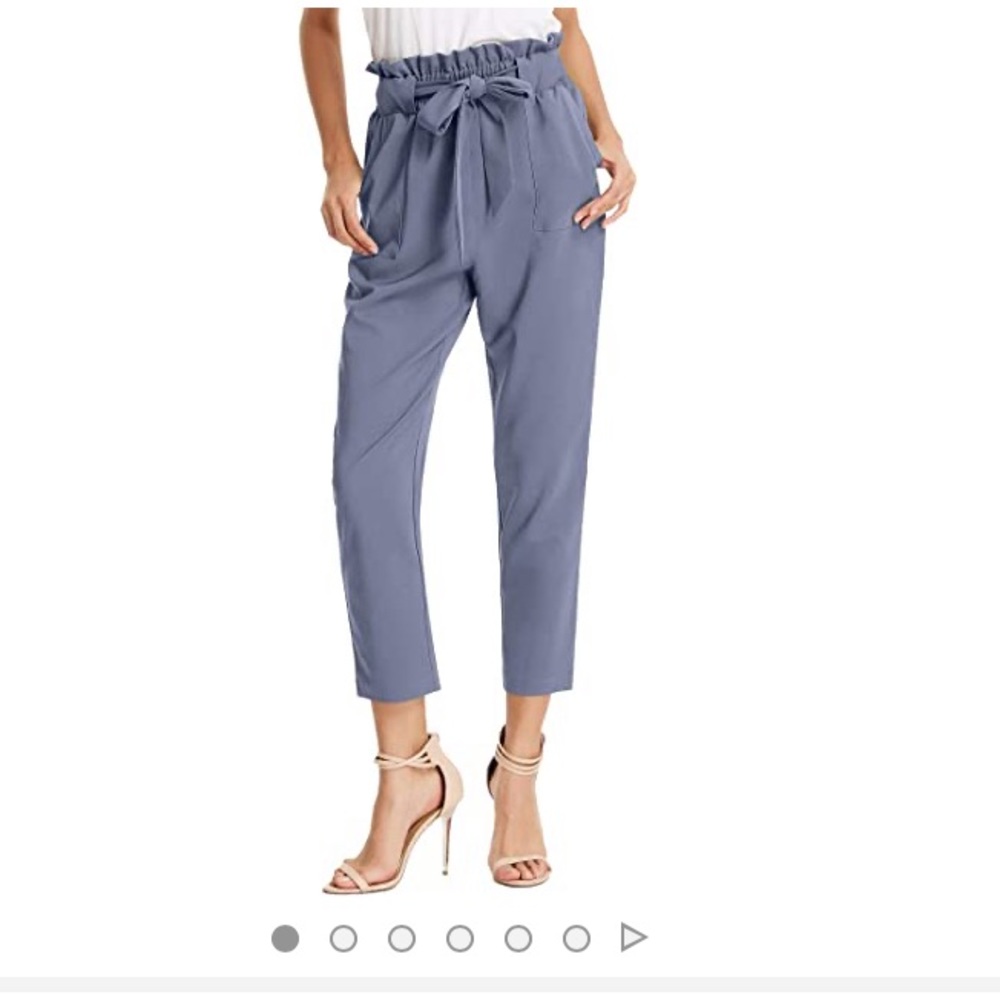 Cropped High Waist Tie Dress Pants